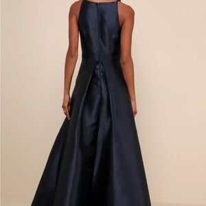 Lulus Broadway Show Navy Blue High-Low Gown